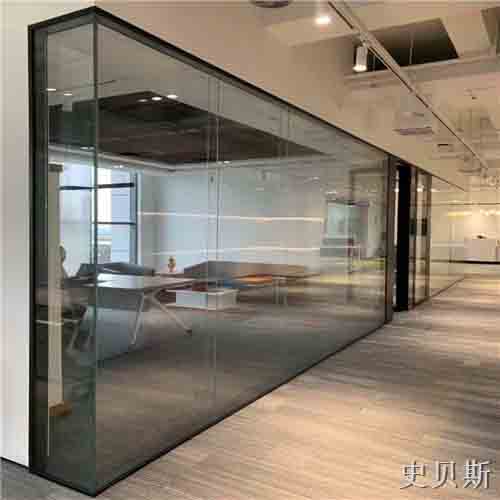 龙川双层12mm全景玻璃隔断墙结构图
